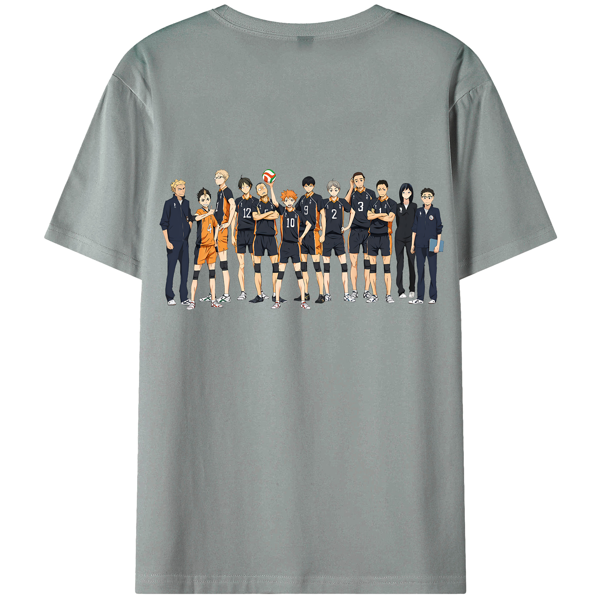 （画像用） ハイキュー!! Haikyu!! 綿100％ メンズ半袖Tシャツ（バックプリント） 通気性